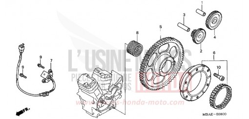 GENERATEUR D'IMPULSIONS/ EMBRAYAGE DE DEMARRAGE VT750C2Y de 2000